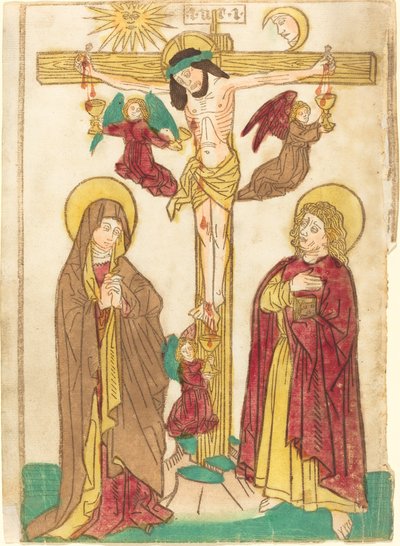 Chrystus na krzyżu z aniołami autorstwa German 15th Century