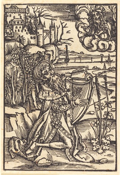 David grający na harfie autorstwa German 15th Century