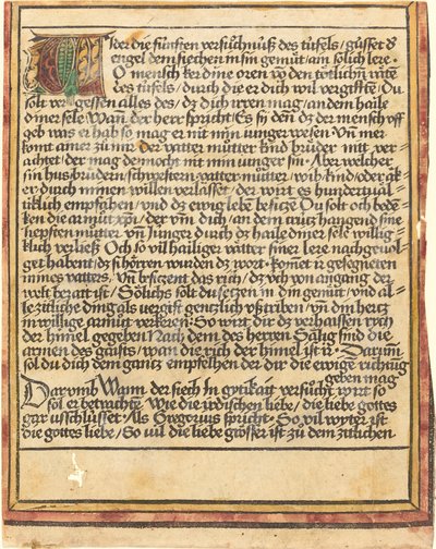 Napomnienie przeciwko skąpstwu autorstwa German 15th Century