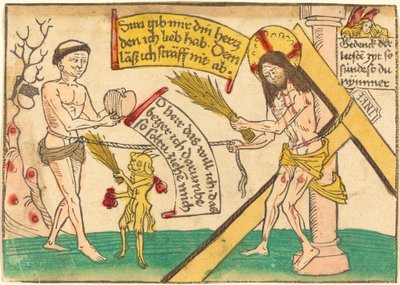 Jezus przyciąga wiernych do serca autorstwa German 15th Century