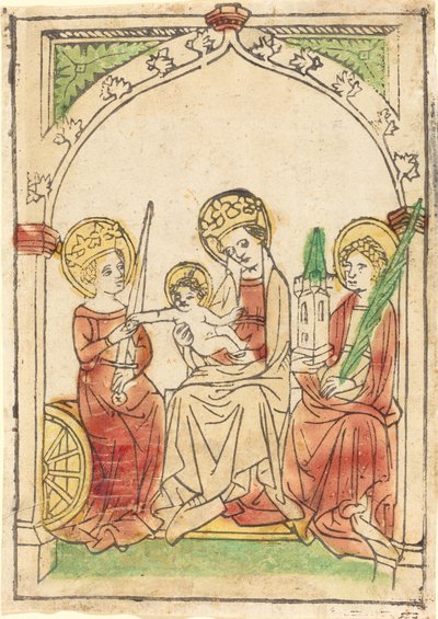 Madonna między św. Katarzyną i Barbarą autorstwa German 15th Century