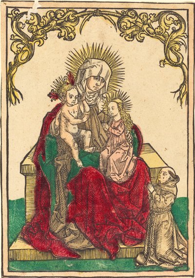 Św. Anna, Madonna z Dzieciątkiem i mnich franciszkanin autorstwa German 15th Century