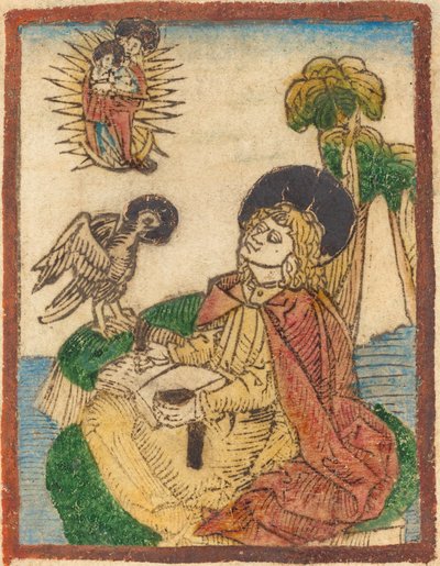 Święty Jan na wyspie Patmos autorstwa German 15th Century