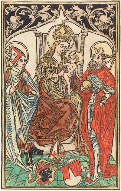 Madonna z Dzieciątkiem na tronie ze świętymi Korbinianem i Zygmuntem autorstwa German 15th Century