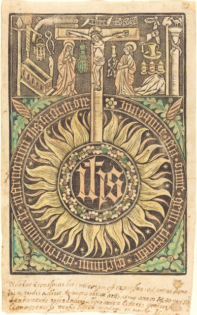 Monografia Święta z Symbolami Ukrzyżowania i Męki Pańskiej [recto] autorstwa German 15th Century