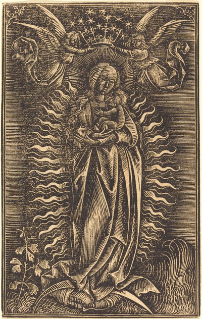 Dziewica ukoronowana przez dwa anioły autorstwa German 15th Century