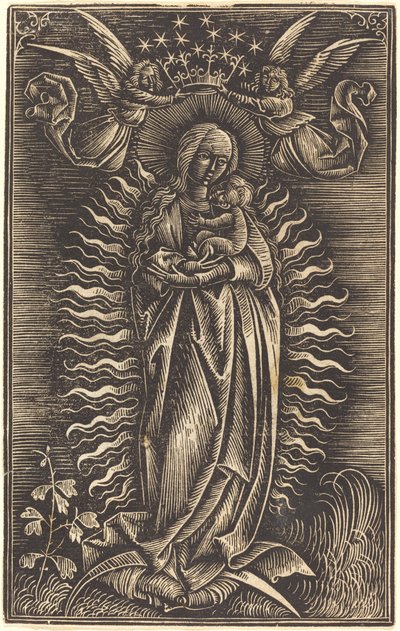 Dziewica ukoronowana przez dwa anioły autorstwa German 15th Century
