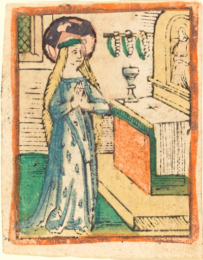 Dziewica w szacie wyszywane uszami kukurydzy autorstwa German 15th Century