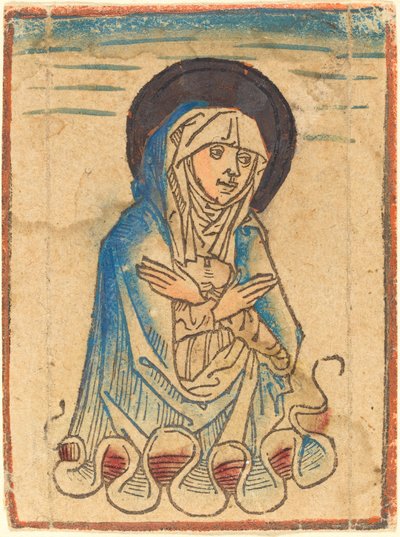 Dziewica w chmurach autorstwa German 15th Century or Master of the Housebook