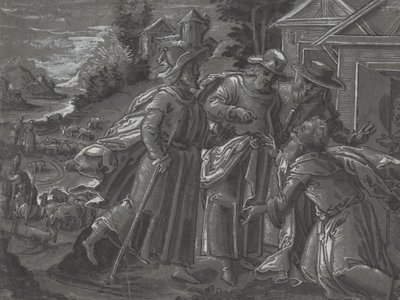 Abraham bawi aniołów [verso] autorstwa German 16th Century