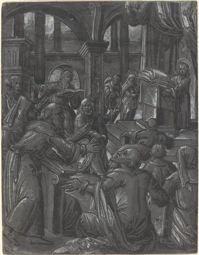 Chrystus spiera się z lekarzami autorstwa German 16th Century
