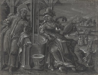 Chrystus i Kobieta z Samarii [verso] autorstwa German 16th Century