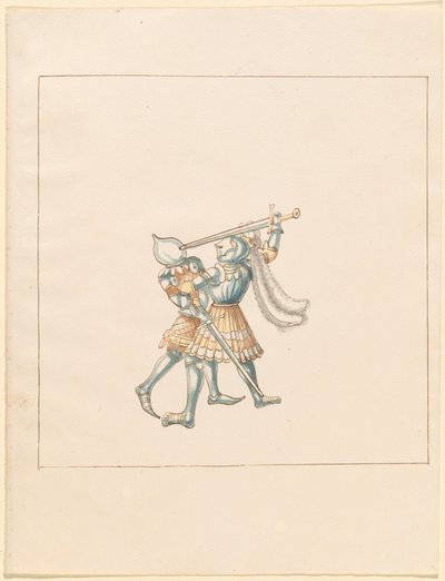 Freydal, Księga potyczek i turnieju cesarza Maksymiliana I: Walki na piechotę (potyczki) (tom III): płyta 160 autorstwa German 16th Century