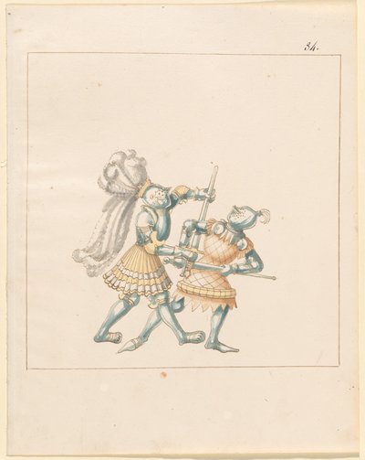 Freydal, Księga potyczek i turnieju cesarza Maksymiliana I: Walki na piechotę (potyczki) (Tom III): Tablica 164 autorstwa German 16th Century