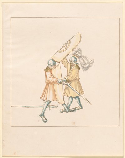 Freydal, Księga potyczek i turnieju cesarza Maksymiliana I: Walki na piechotę (potyczki) (tom III): płyta 156 autorstwa German 16th Century