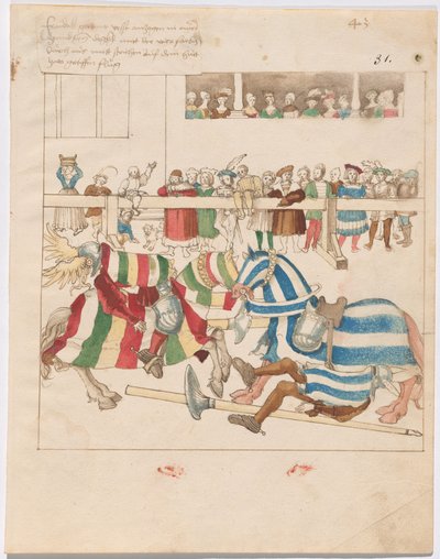 Imitacja pojedynku wojennego ze stałymi tarczami autorstwa German 16th Century