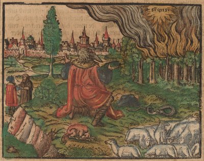 Mojżesz i gorejący krzew autorstwa German 16th Century