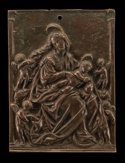 Dziewica i dziecko z czterema aniołami autorstwa German 16th Century