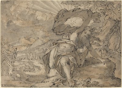 Alegoryczna postać kobieca w krajobrazie [recto] autorstwa German 17th Century