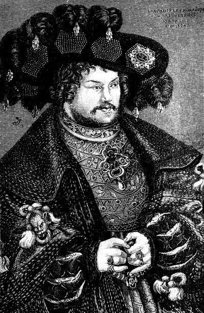 Portret Joachima I Nestora 1484-1535, elektora brandenburskiego Kopia wg Lucasa Cranacha t. E, XV wiek autorstwa German Master