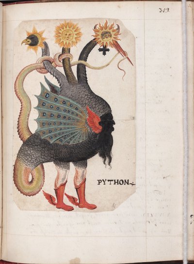Pyton z: Kompendium alchemii i różokrzyżowców, ok. 1760 autorstwa German Master