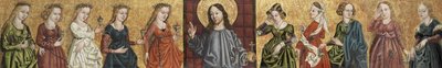 Salvator Mundi otoczony przez Dziewice Mądre i Niemądre, ok. 1930 r. 1500 autorstwa German Master