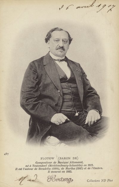 Baron de Flotow, niemiecki kompozytor (1812-1883) (zdjęcie czarno-białe) autorstwa German Photographer