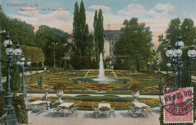 Frankfurt, Palmengarten, parter kwiatowy. Pocztówka wysłana w 1913 roku. autorstwa German Photographer