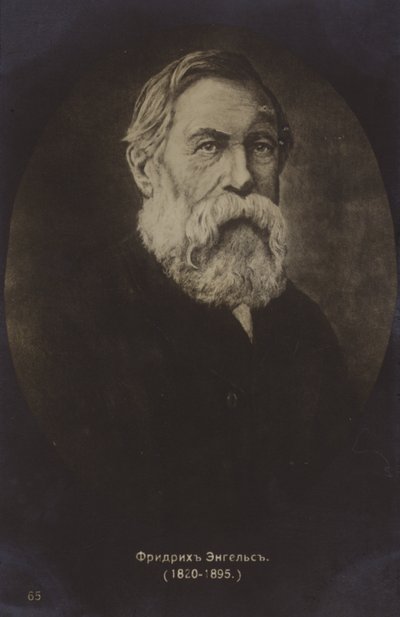 Fryderyk Engels (1820-1895), niemiecki teoretyk polityki, badacz społeczny i pisarz (zdjęcie czarno-białe) autorstwa German Photographer