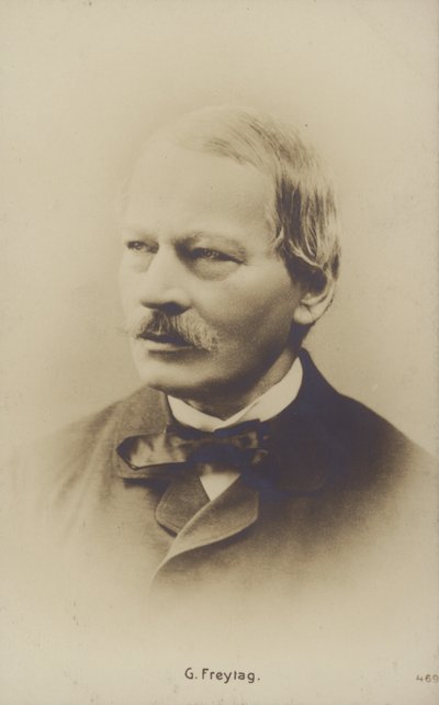Gustav Freytag (1816-1895), niemiecki powieściopisarz i dramaturg (zdjęcie czarno-białe) autorstwa German Photographer
