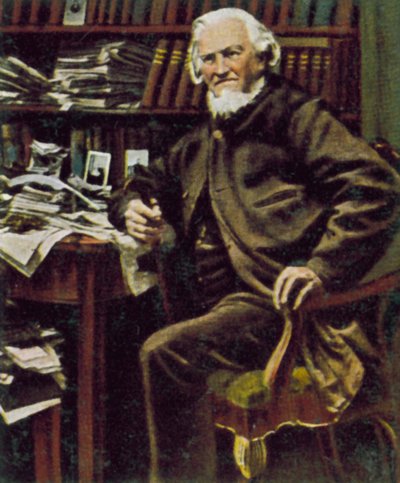 Hoffmann von Fallersleben, niemiecki poeta (zdjęcie kolorowe) autorstwa German Photographer