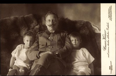 Cesarz Wilhelm II, dwóch najstarszych synów, Liersch 3686 autorstwa German Photographer