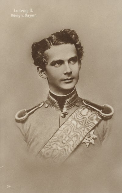 Ludwig II (zdjęcie czarno-białe) autorstwa German Photographer
