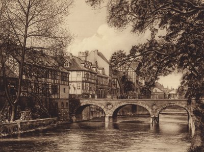 Most Marstall, Hanower (zdjęcie czarno-białe) autorstwa German Photographer