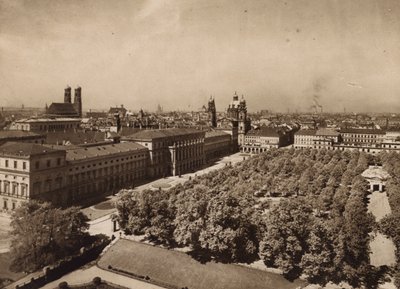 Munchen / Monachium: widok na Monachium (zdjęcie czarno-białe) autorstwa German Photographer