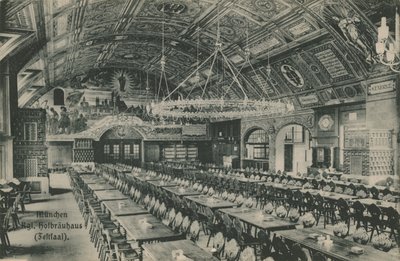 Monachium, Hofbrauhaus. Pocztówka wysłana 11 marca 1913 r. autorstwa German Photographer