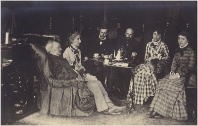 Portret Richarda Wagnera z przyjaciółmi i rodziną (zdjęcie czarno-białe) autorstwa German Photographer