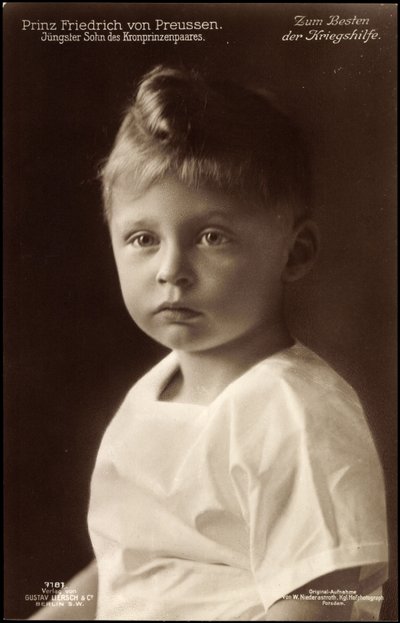 Książę Fryderyk Pruski, portret, Liersch 7181 autorstwa German Photographer