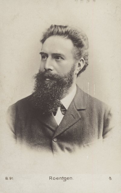 Wilhelm Roentgen (1845-1923), niemiecki fizyk (zdjęcie czarno-białe) autorstwa German Photographer
