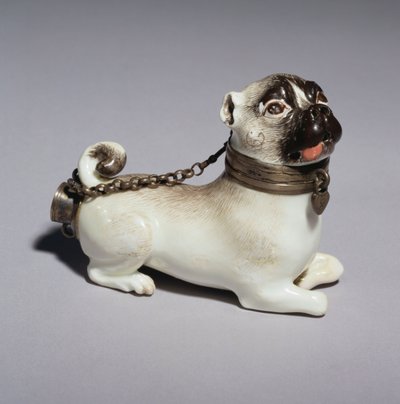 Miska z fajki miśnieńskiej, wzorowana na siedzącego mopsa, ok. 1745 (porcelana) autorstwa German School