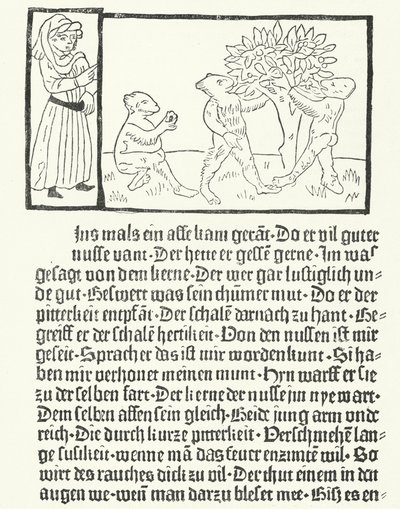 Scena z książki „Der Edelstein” (Klejnot) Ulricha Bonera (rycina) autorstwa German School