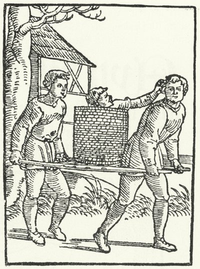 Drzeworyt przedstawiający scenę z historii Tilla Eulenspiegela (rycina) autorstwa German School