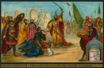 Abd-ar-Rahman III ogłasza się kalifem Kordoby, Liebig Card autorstwa German School