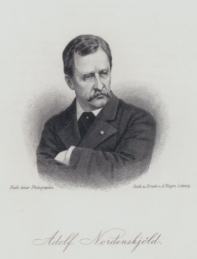 Adolf Erik Nordenskiold, fiński geolog, mineralog i badacz Arktyki (rytownictwo) autorstwa German School