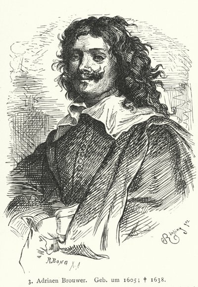 Adriaen Brouwer, flamandzki malarz barokowy (grafika) autorstwa German School