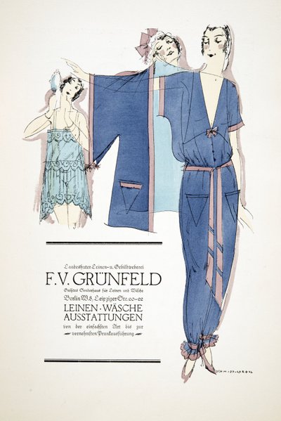 Reklama "F.V. Grunfeld", z Styl, wyd. 1922 (odbitka pochorowa) autorstwa German School