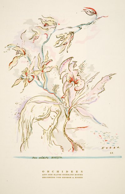 Reklama "Orchideen aus dem Hause Hermann Roth" od Styl, pub.1922 (druk pochoir) autorstwa German School