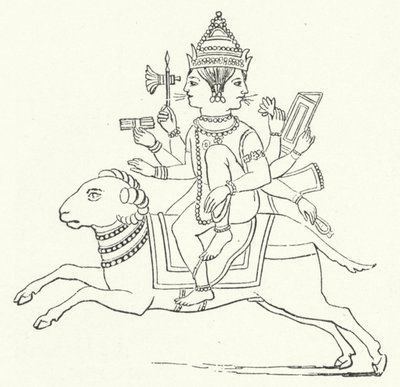 Agni , hinduski bóg ognia (rycina) autorstwa German School