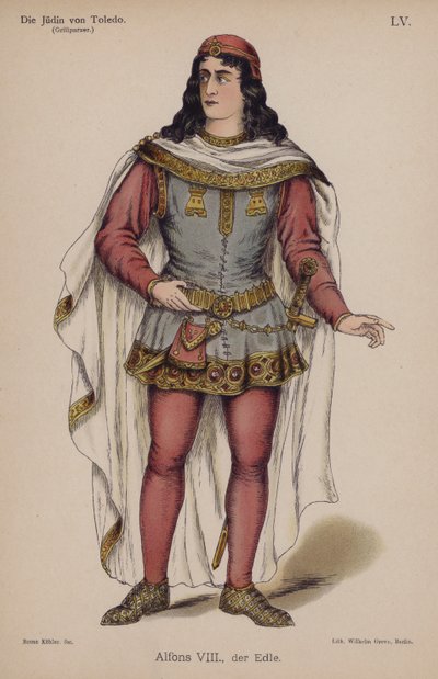 Alfons VIII, Szlachetny, z Die Judin von Toledo (Żydówka z Toledo) Franza Grillparzera (kolor lito) autorstwa German School