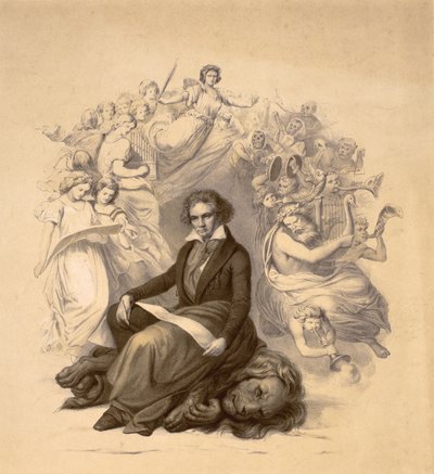 Alegoryczny portret Ludwiga van Beethovena (1770-1827) autorstwa German School